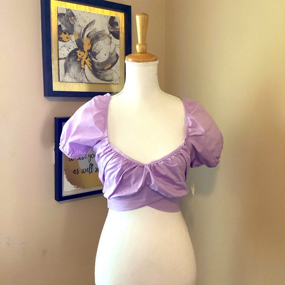 Altar’d State size L lavender crop top with ties